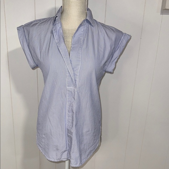 J. Crew Tops - J. Crew Blue Striped Blouse